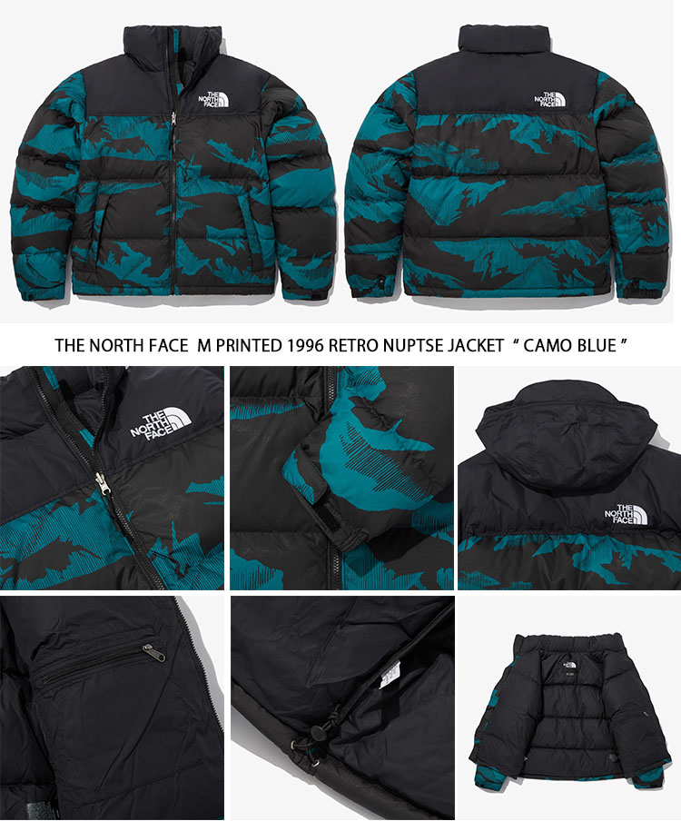 THE NORTH FACE ノースフェイス ダウンジャケット M PRINTED 1996 RETRO NUPTSE JACKET ダウン  ジャケット ヌプシダウン プリント OLIVE BLUE CAMO NJ1DN91A/B/C