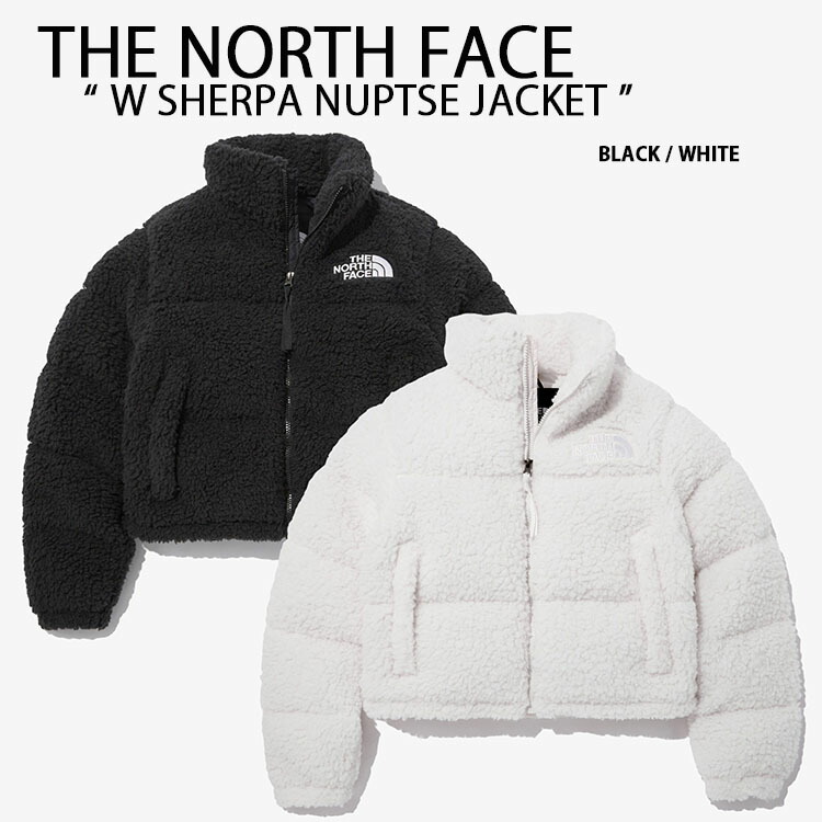 THE NORTH FACE ノースフェイス レディース ダウンジャケット W SHERPA NUPTSE JACKET ボアダウン ジャケット  ショートダウン BLACK WHITE NJ1DN97A/B