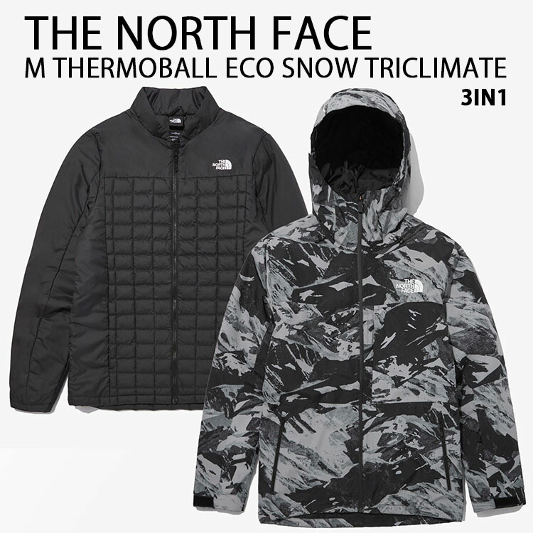 THE NORTH FACE ノースフェイス マウンテンパーカー インナージャケット付き M THERMOBALL ECO SNOW  TRICLIMATE 3イン1 マウンテンジャケット NJ2YN51A