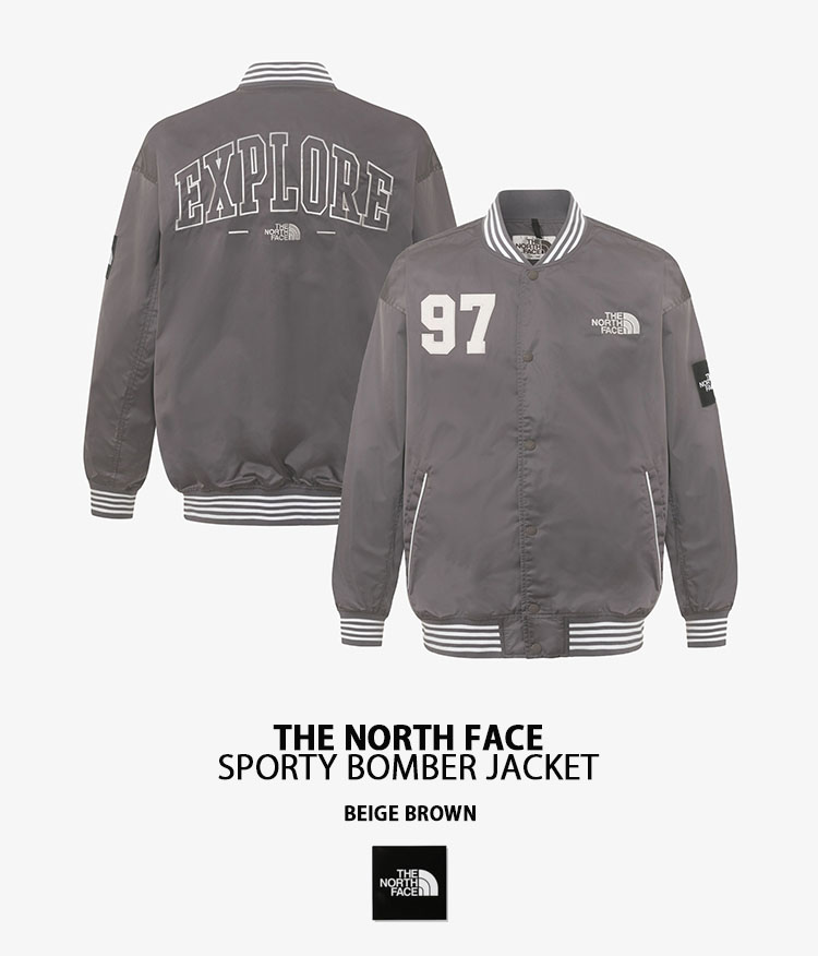 L＊ベージュ　ブラウン＊スタジャン　ジャケット　MA-1＊ノースフェイス＊韓国 THE NORTH FACE（ザ ノースフェイス） ノースフェイス ボンバー