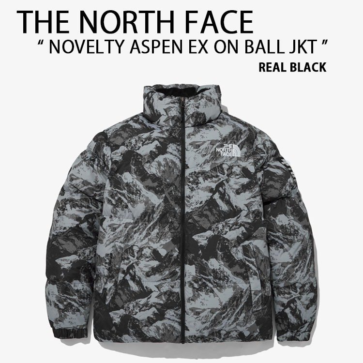 THE NORTH FACE ノースフェイス パディングジャケット NOVELTY ASPEN EX ON BALL JACKET ジャケット  スタンドネック ロゴ マウンテンプリント BLACK NJ3NN63A