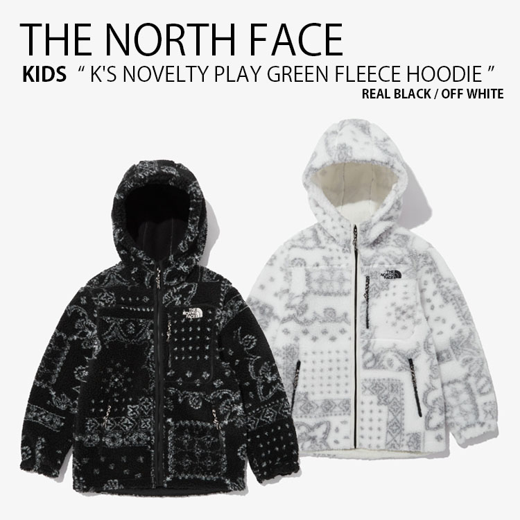 THE NORTH FACE ノースフェイス キッズ フリースジャケット K'S NOVELTY PLAY GREEN FLEECE HOODIE  フリース フ ボア フード付き パーカー ペイズリー柄 NJ4FN54