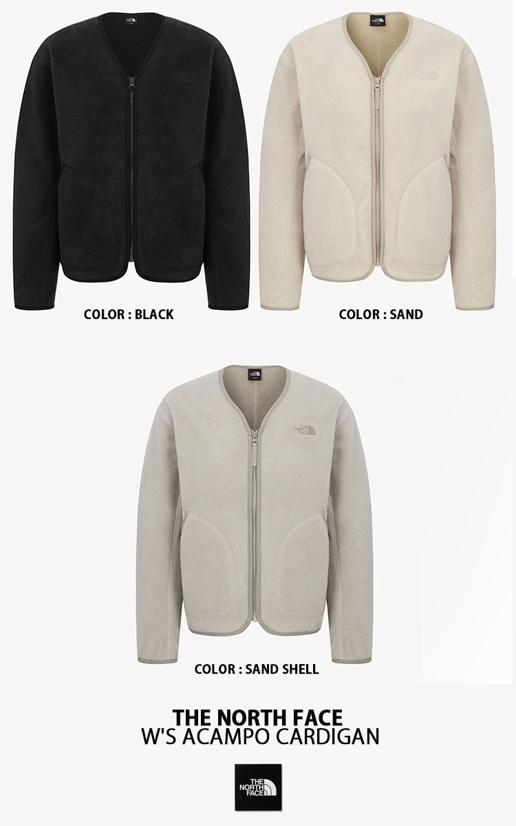 最終⚡️韓国★ノースフェイス アカンポ カーディガン フリース ノーカラー S THE NORTH FACE（ザ ノースフェイス） ノースフェイス レディース