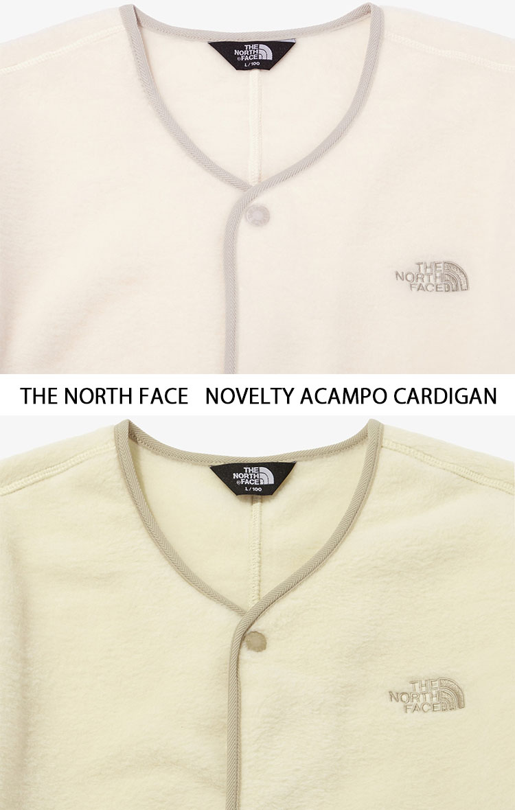 THE NORTH FACE ノースフェイス カーディガン NOVELTY ACAMPO CARDIGAN ノベルティ アカンポ フリースカーディガン  BEIGE CREAM ロゴ ストリート NJ5JN61A/B/C