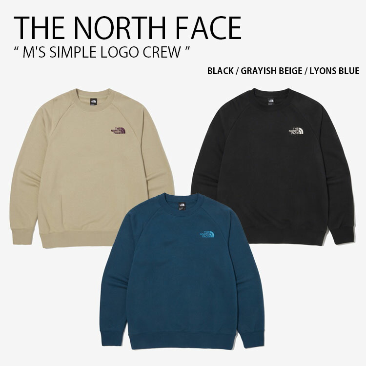 THE NORTH FACE ノースフェイス スウェット M'S SIMPLE LOGO CREW シンプル ロゴ クルー トレーナー カットソー  スウェットシャツ ベージュ NM5MM50A/B/C