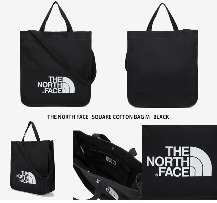 ザ・ノース・フェイス トートバッグ THE NORTH FACE スクエア コットン M 2WAY NN2PM58J BLK/BLACK A4対応 メンズ レディース THE NORTH FACE ノースフェイス トートバッグ SQUARE COTTON BAG