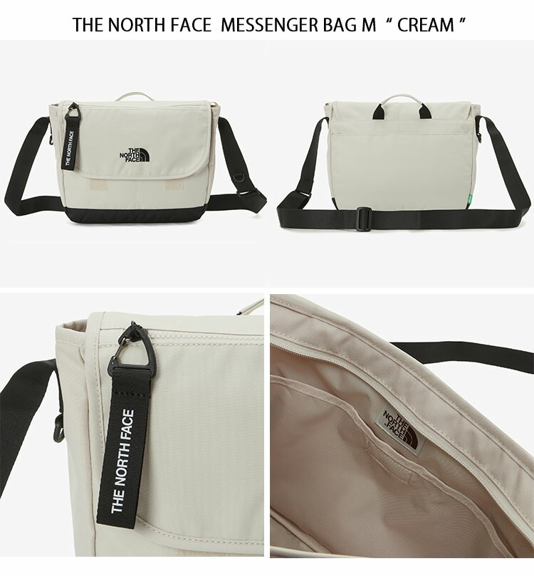 THE NORTH FACE ノースフェイス メッセンジャーバッグ MESSENGER BAG M ショルダーバッグ 肩掛け BLACK CREAM  フラップバッグ NN2PP77 NN2PP01M/N