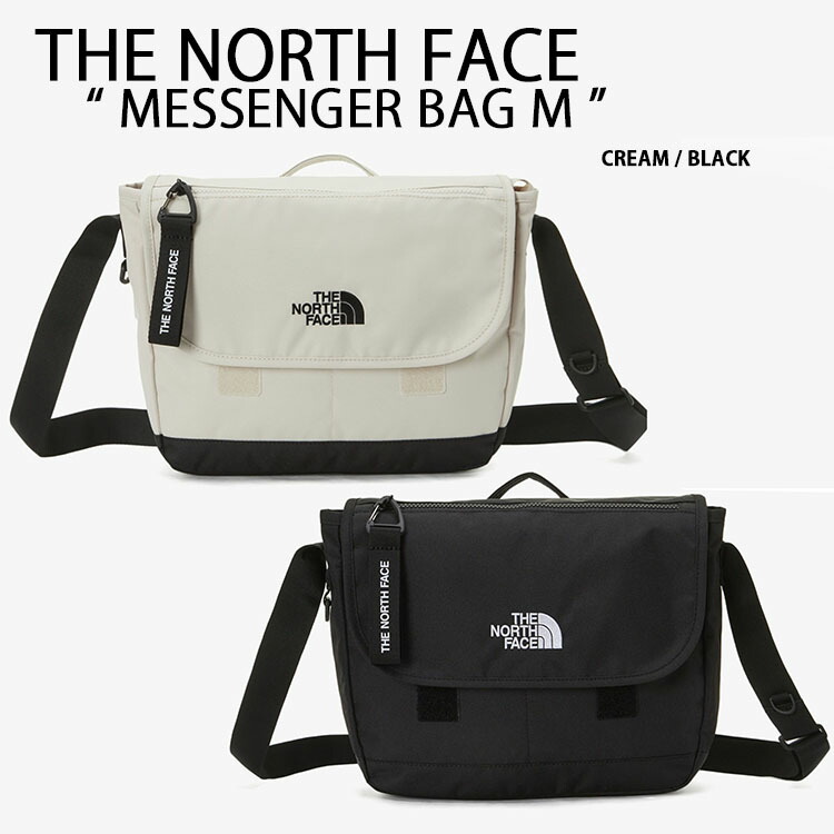 THE NORTH FACE ノースフェイス メッセンジャーバッグ MESSENGER BAG M ショルダーバッグ 肩掛け BLACK CREAM  フラップバッグ NN2PP77 NN2PP01M/N