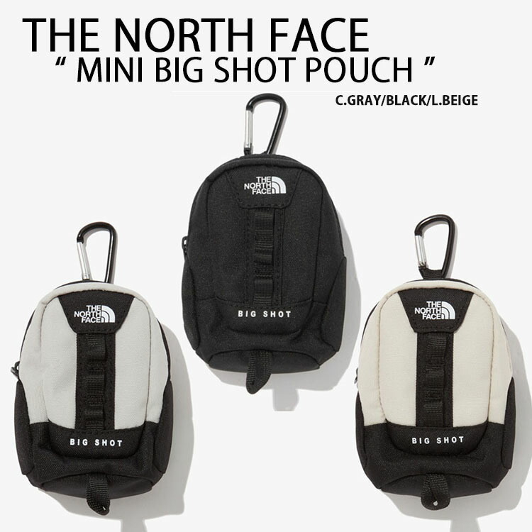 THE NORTH FACE ノースフェイス ミニポーチ MINI BIG SHOT POUCH カラビナ付きポーチ BLACK GRAY BEIGE  ポーチ スマホポーチ イヤホンポーチ NN2PP84 NN2PP13