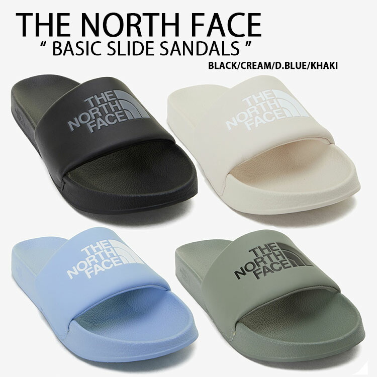 THE NORTH FACE ノースフェイス サンダル BASIC SLIDE スリッパ シャワーサンダル スライドサンダル BLACK CREAM  BLUE KHAKI オフィススリッパ NS98P05A/B/C/D