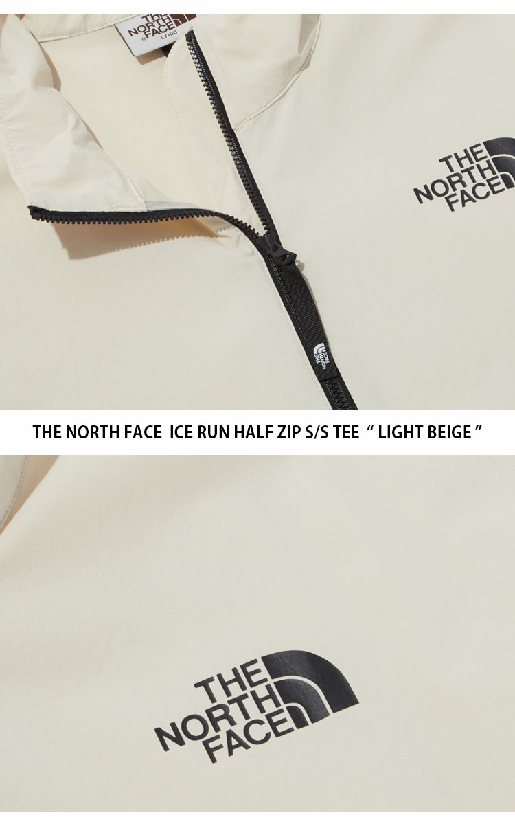 THE NORTH FACE ノースフェイス Tシャツ ICE RUN HALF ZIP S/S TEE アイス ラン ハーフ ジップ ティーシャツ  半袖 ロゴ メンズ レディース NT7KP01J/K/L/M