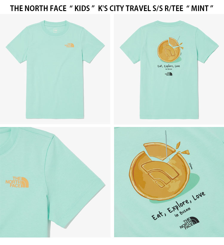 パーカー・フーディ [The North Face] COTTON S/S R/TEE - MINT THE NORTH FACE ノースフェイス キッズ Tシャツ K'S CITY TRAVEL