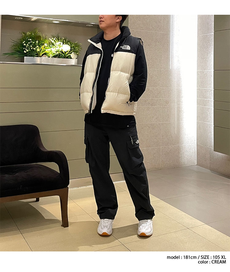 THE NORTH FACE ノースフェイス ダウンベスト M'S 1996 ECO NUPTSE VEST ヌプシ ベスト BLACK NAVY  CREAM スタンドネック ロゴ カジュアル NV1DP55A/B/C