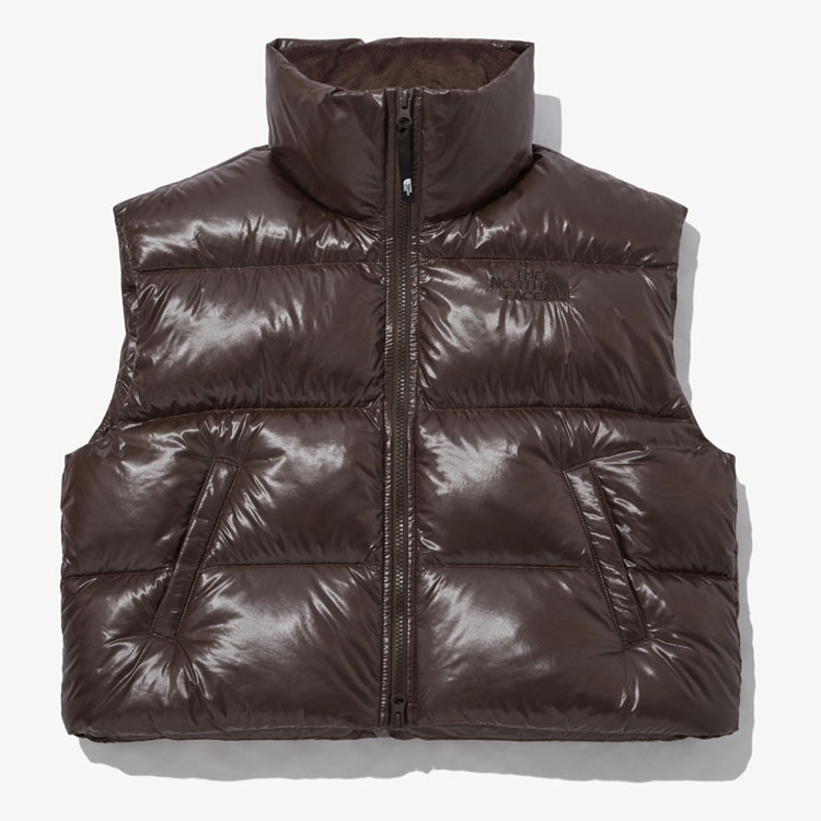 THE NORTH FACE ノースフェイス レディース ダウンベスト W'S GLOSSY DOWN VEST ウィメンズ グロッシー ダウン  ベスト ハイネック ロゴ 女性用 NV1DP81J/K/L