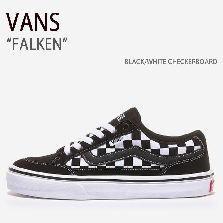 VANS ヴァンズ スニーカー バンズ シューズ FALKEN ファルケン V3830SC ブラック ホワイト チェッカーボード メンズ レディース  ウィメンズ 男性用 女性用