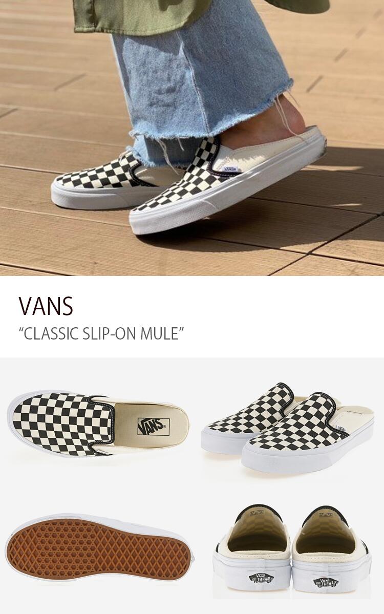 VANS★CLASSIC SLIP ON MULE★ミュール★チェッカーボード VANS CLASSIC SLIP-ON MULE CHCKERBOARD スリッポン ブラック