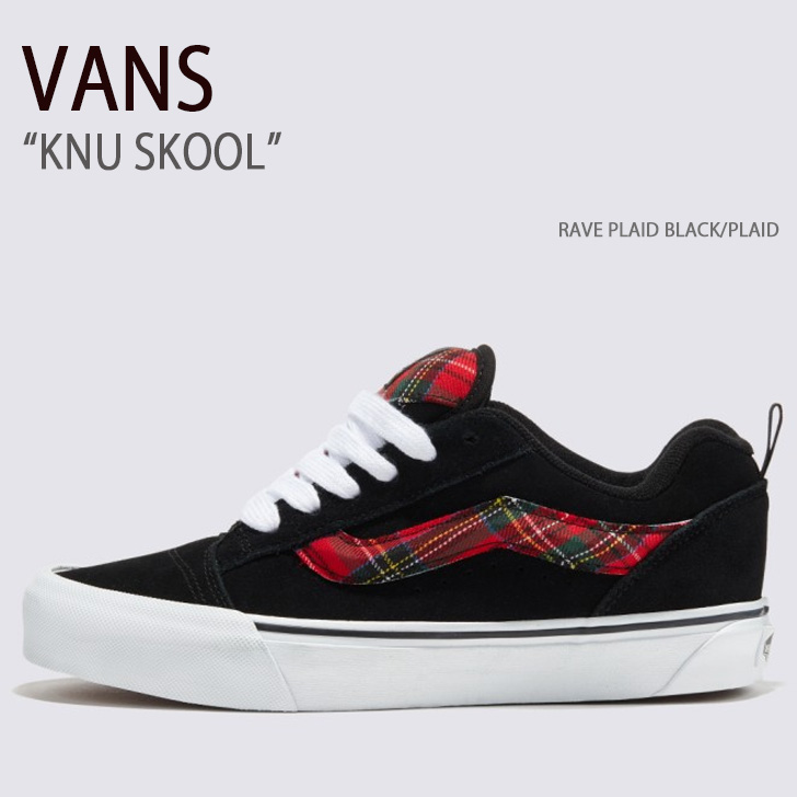 VANS バンズ スニーカー KNU SKOOL RAVE PLAID BLACK PLAID VN0009QC3M5 ニュースクール  レイヴプレイドブラック プレイド メンズ レディース 男性用 女性用