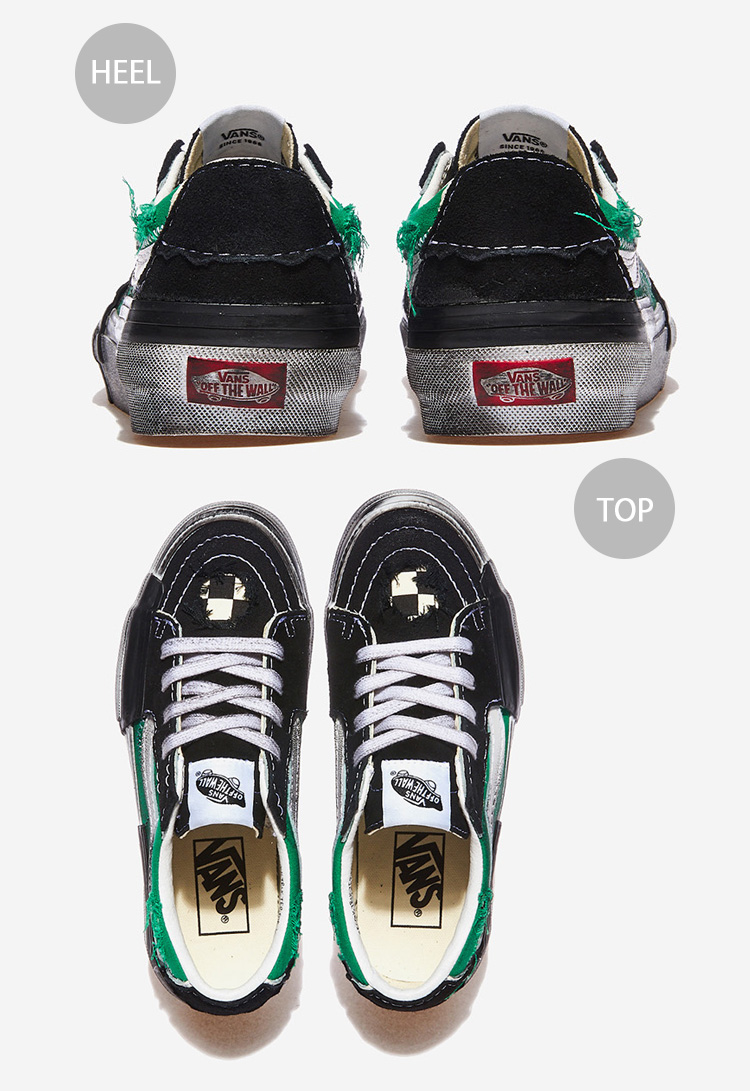 VANS sk8-low グリーン チャコール us9 27センチ バンズ VANS Sk8-Low Reconstruct 'Black Green' VN0009QSYJ71