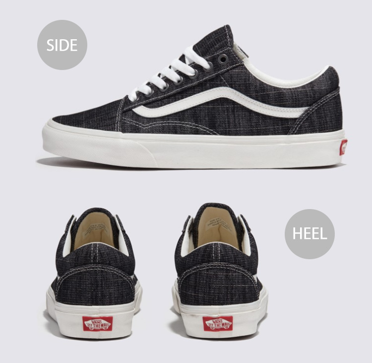VANS Old Skool ブラック/グレー VANS バンズ スニーカー OLD SKOOL THREADED DENIM BLACK WHITE
