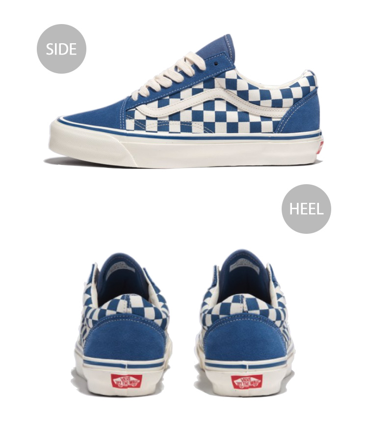 VANS バンズ スニーカー VANS OLD SKOOL CHECKERBOARD 36 MEDIUM BLUE VN000CT9MBL  オールドスクール チェッカーボード 36ミディアム ブルー メンズ レディース