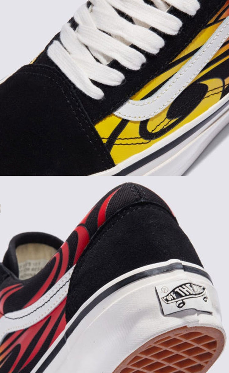 VANS バンズ スニーカー OLD SKOOL Y2K Flame BLACK WHITE