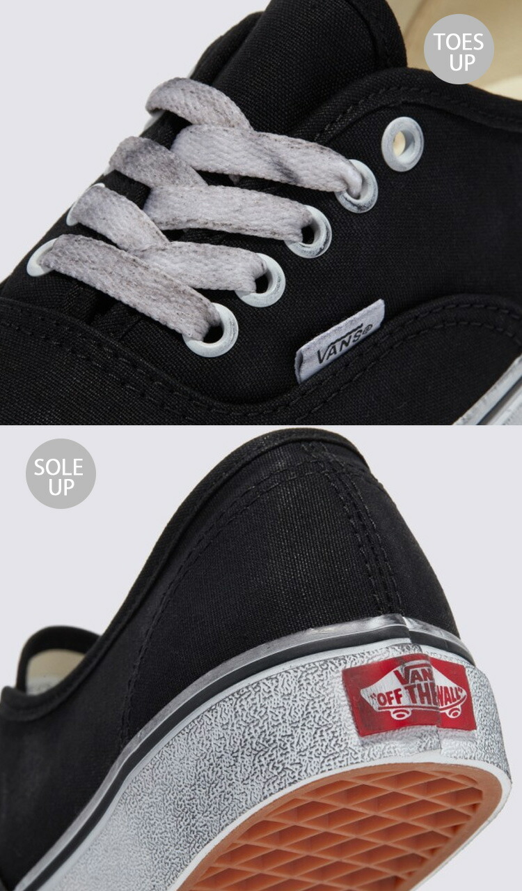 New Vans Authentic Stressed Black/White Sneakers Low-Top