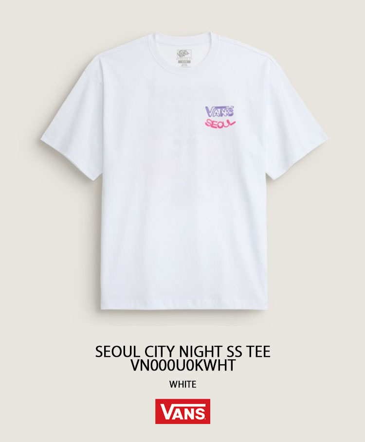 【VANS】男女共用 SEOUL NIGHT TEE - WHITE VANS】男女共用 SEOUL NIGHT TEE - WHITE (VANS/Tシャツ