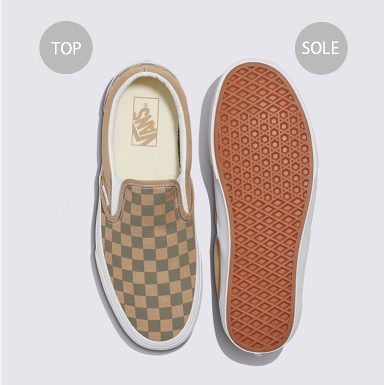 関送込【VANS】キャンバス スリップオン スニーカー VANS バンズ スニーカー SLIP-ON CANVAS BLOCK BROWN