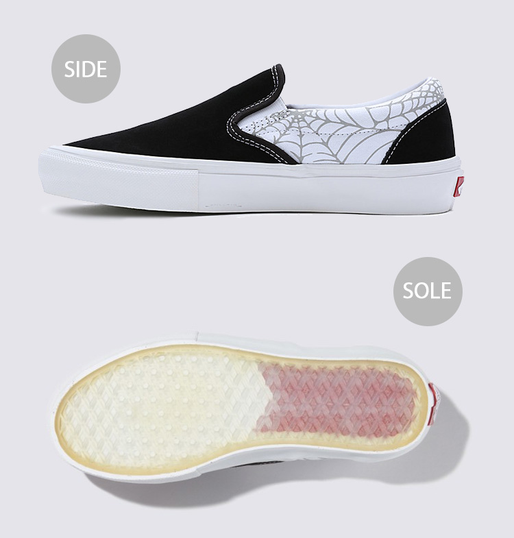 VANS バンズ スニーカー SK8 SLIP-ON BLACK WIDOW SPIDER BLACK WHITE RED VN0A5FCABWT  スケートスリッポン ブラックウィドウスパイダーブラック ホワイト