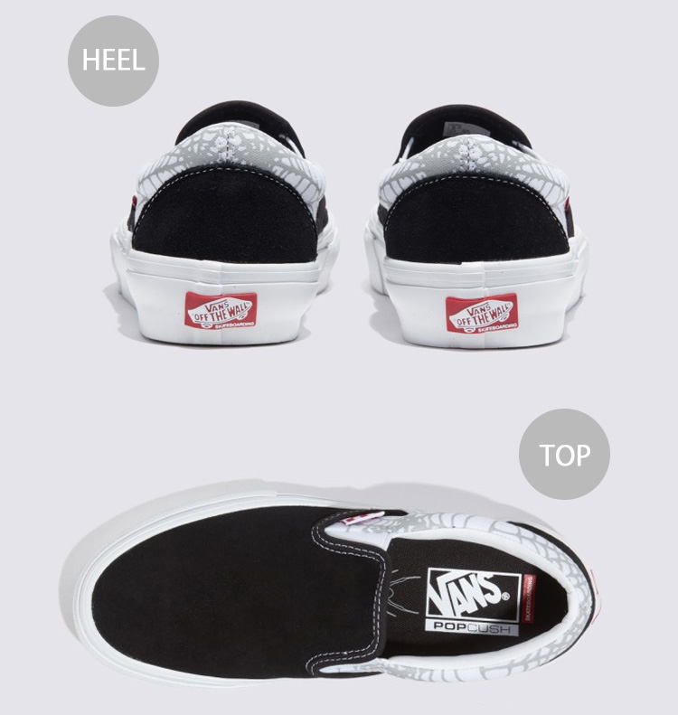 VANS バンズ スニーカー SK8 SLIP-ON BLACK WIDOW SPIDER BLACK WHITE RED VN0A5FCABWT  スケートスリッポン ブラックウィドウスパイダーブラック ホワイト