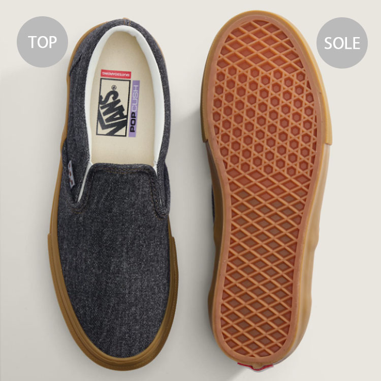 VANS（ヴァンズ） バンズ スニーカー SKATE SLIP-ON BLACK DENIM