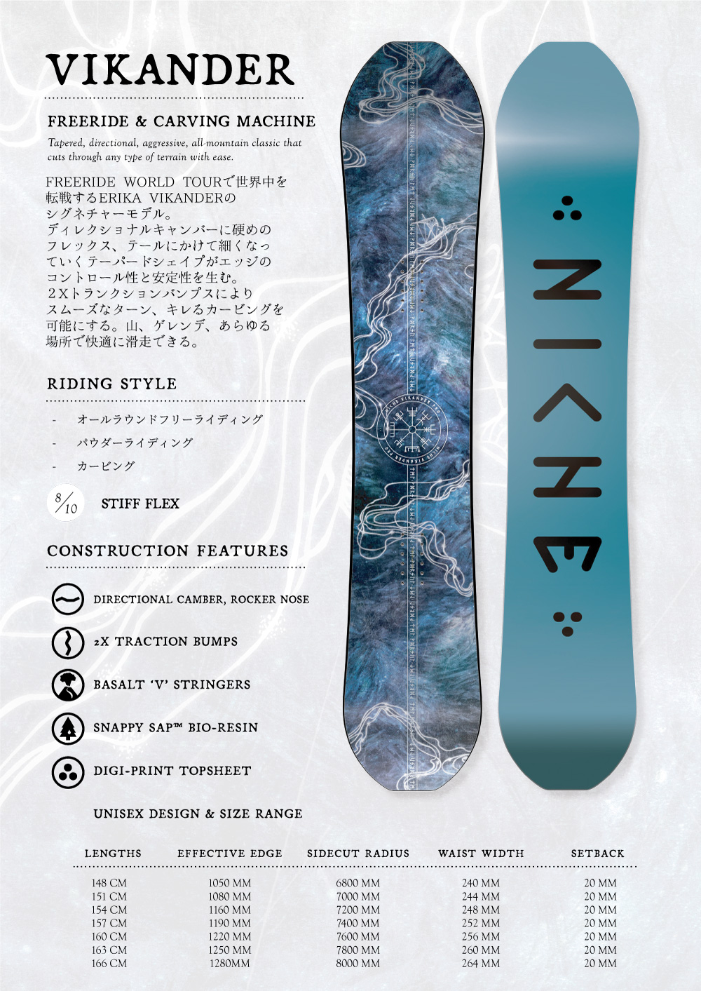 NICHE Snowboards Nightshade スノーボード 国内正規品 フリーラン