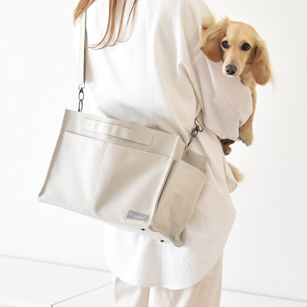 刺繍 名入れ PVCショルダー お散歩バッグ 散歩バッグ 犬 散歩