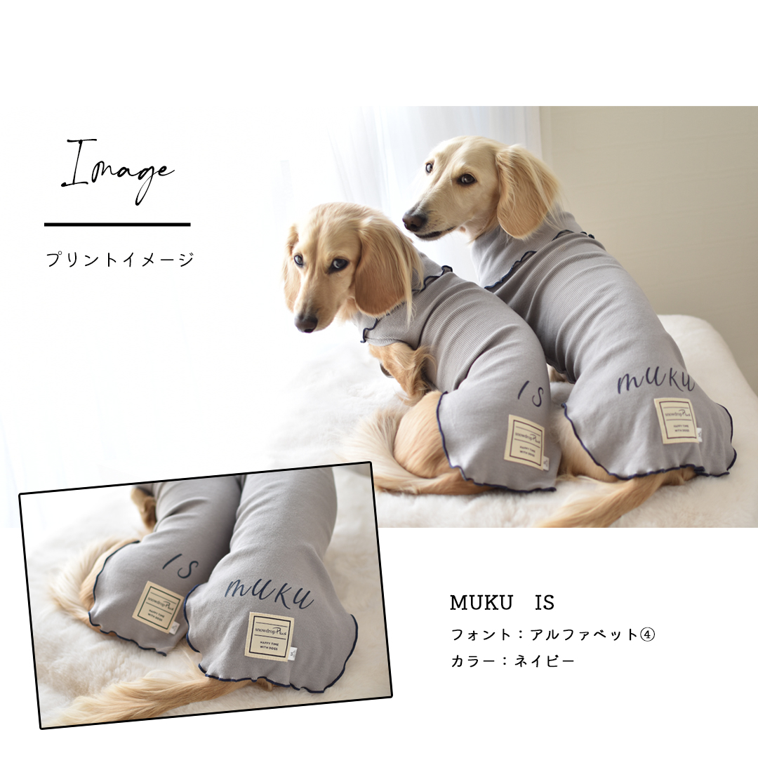 着る腹巻 プリント名入れ ロング丈リブはらまき ダックス 犬服 ペット