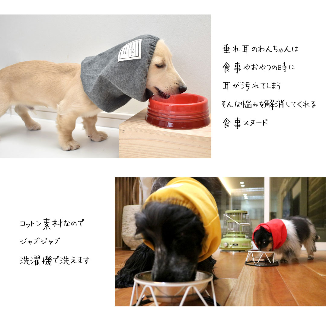 耳汚れ防止 ゴム紐調節可能 ペットスヌード 食事スヌード 犬 DOG 帽子 食事 散歩 犬の服 snowdrop ゆうパケット対応