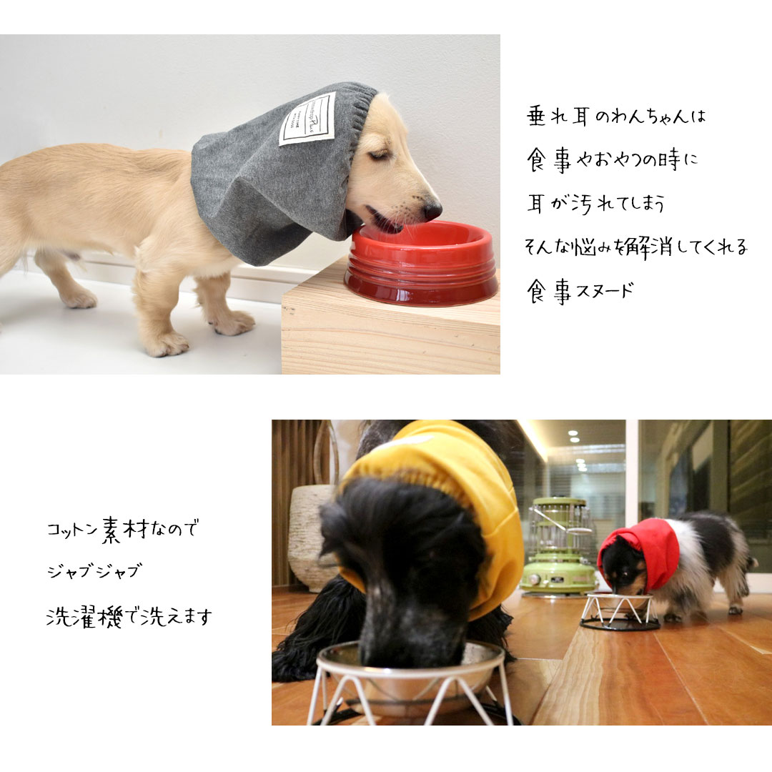 耳汚れ防止 ゴム紐調節可能 名入れ プリント ペットスヌード 食事スヌード 散歩 犬の服 snowdrop ゆうパケット対応 関連画像1