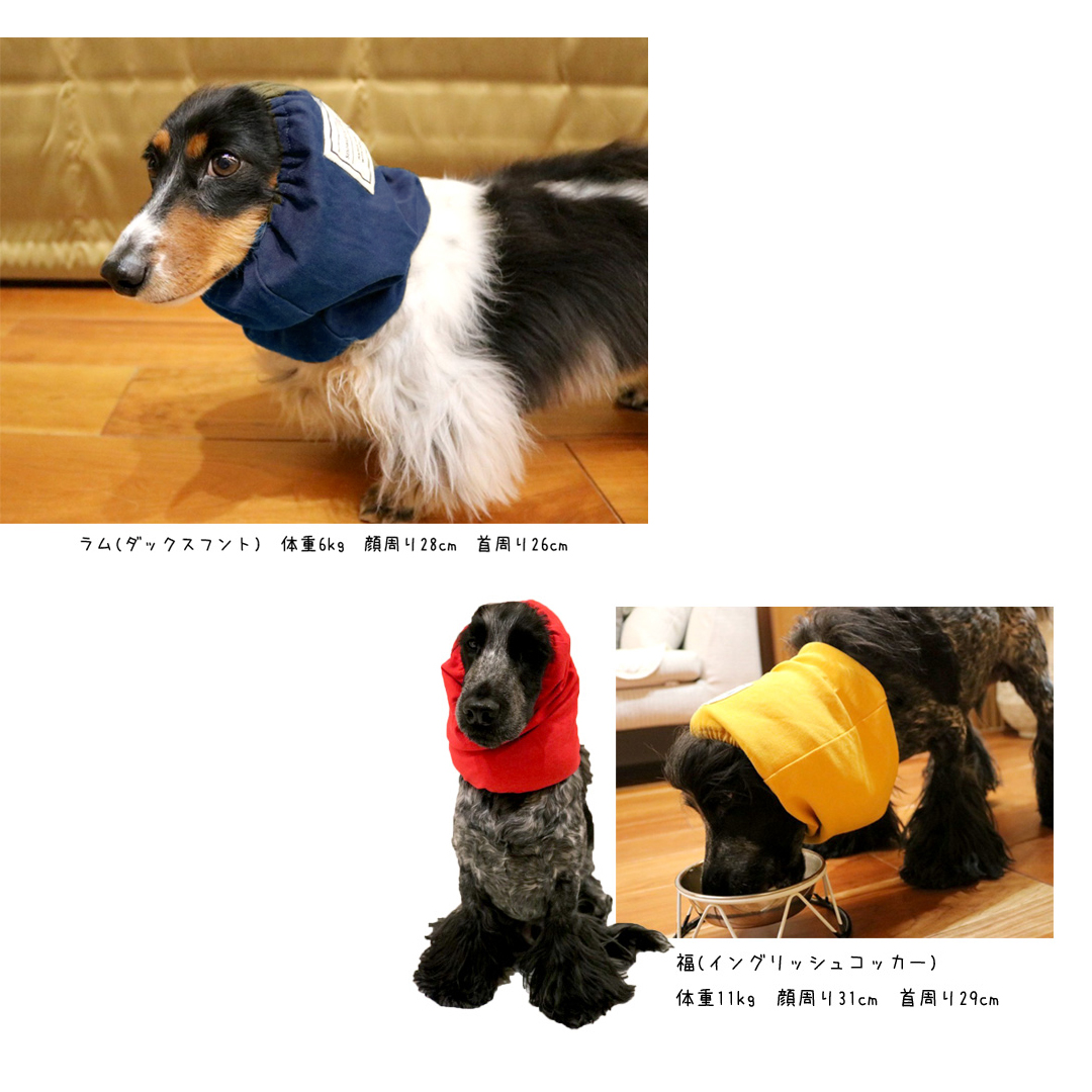 耳汚れ防止 ゴム紐調節可能 名入れ プリント ペットスヌード 食事スヌード 散歩 犬の服 snowdrop ゆうパケット対応 関連画像2