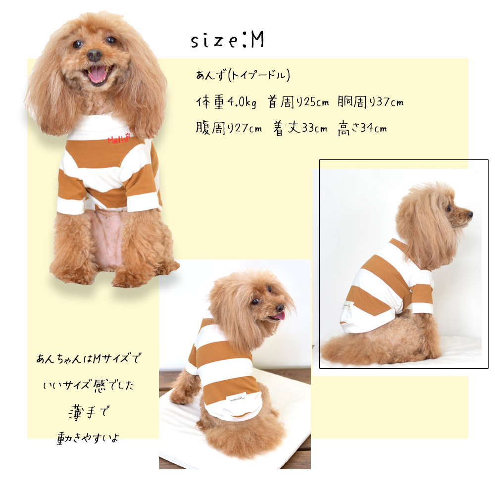 ダブル袖ボーダーTシャツ 犬服 Tシャツ dog snowdrop おしゃれ かわいい のびのび ゆうパケット対応 ストレッチ ドッグウェア ペット  ボーダー 伸縮 着せやすい 公式ショップ snowdrop