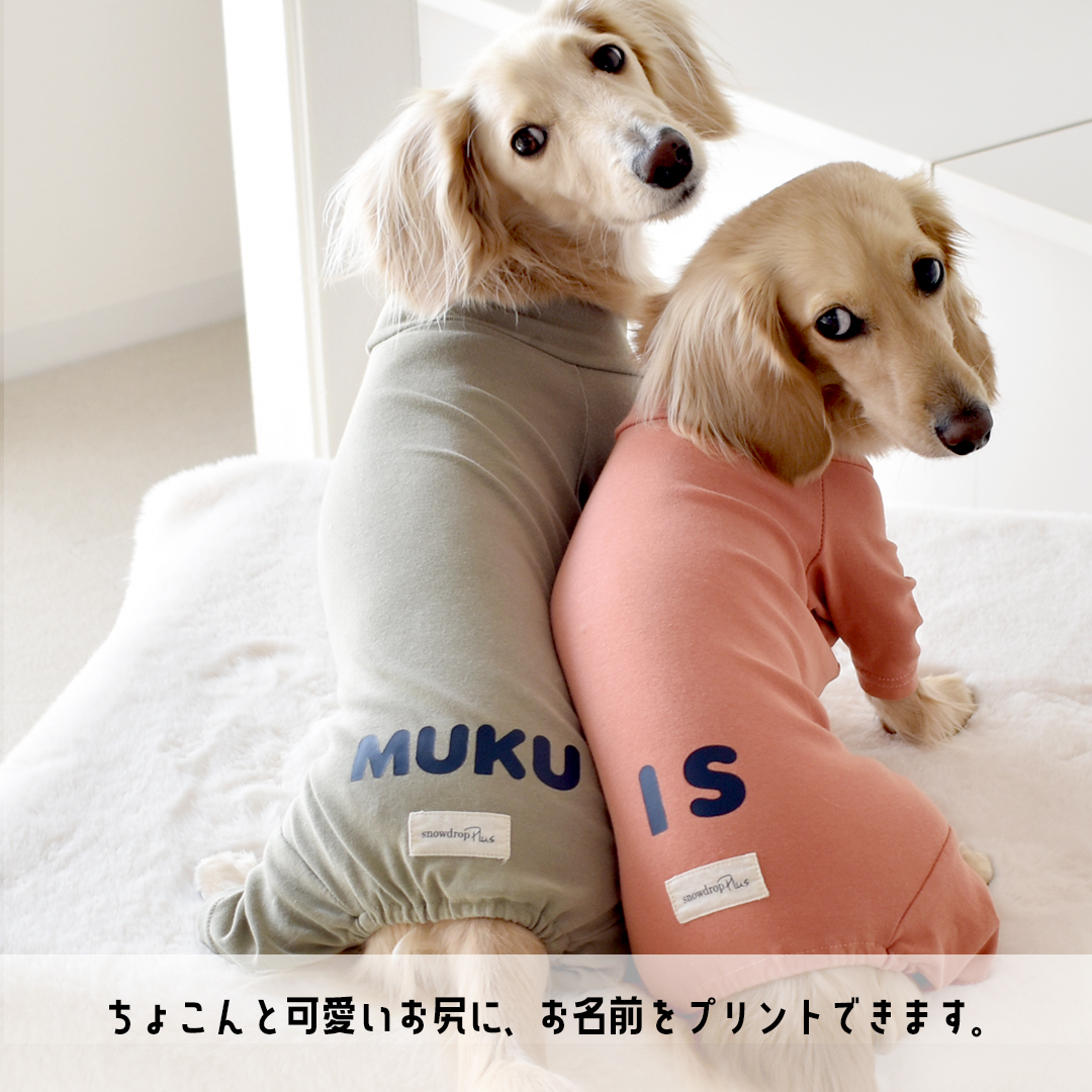 カバーオール ダックス プリント 名入れ 犬 犬服 ペット snowdropオールインワン 伸縮性 ゆうパケット対応 関連画像1