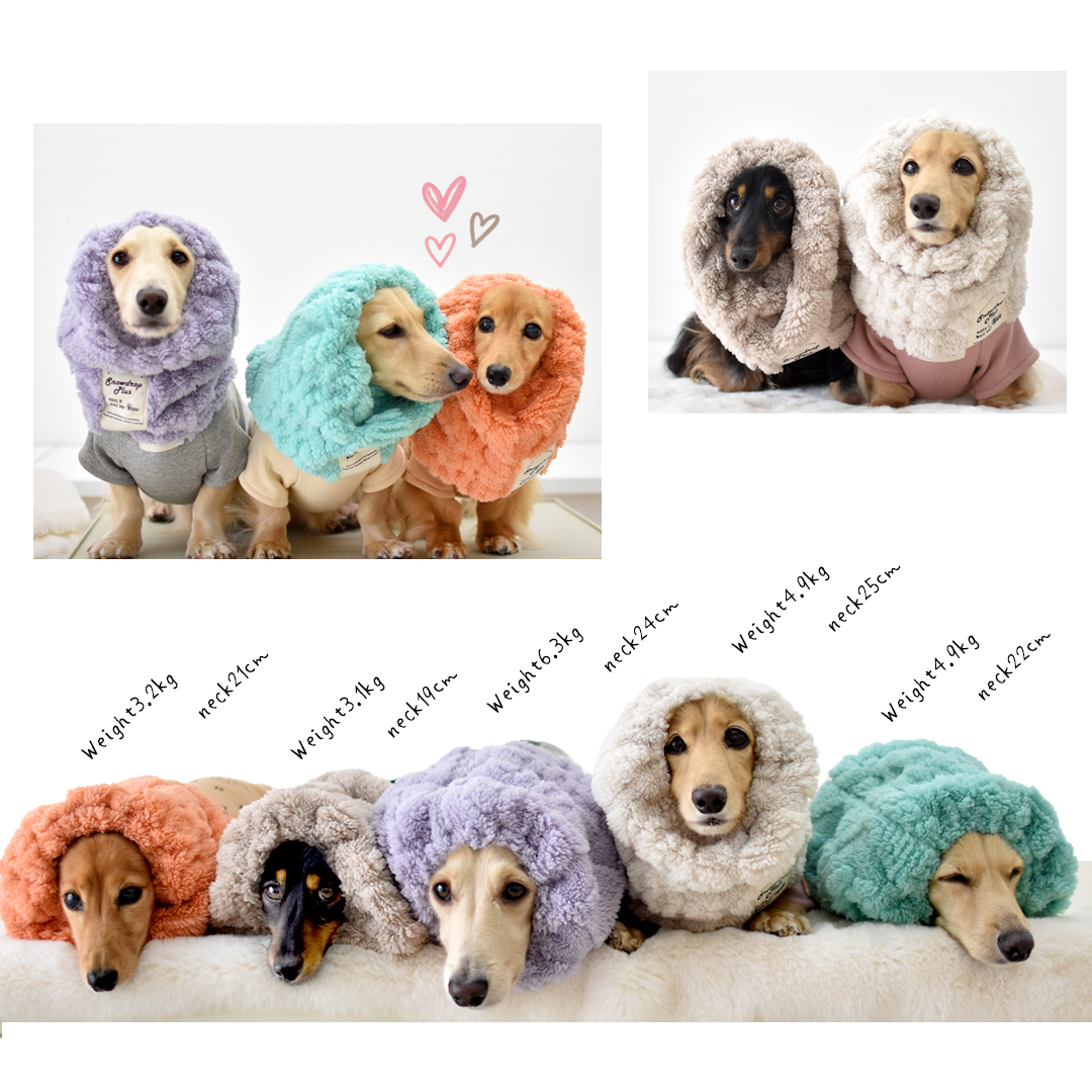 ぬくぬく もこもこスヌード 名入れ 刺繍 犬 ペット用 snowdrop ネックウォーマー 秋 冬 暖かい 防寒 マフラー スヌード 服 フリース ボア ゆうパケット対応 関連画像2
