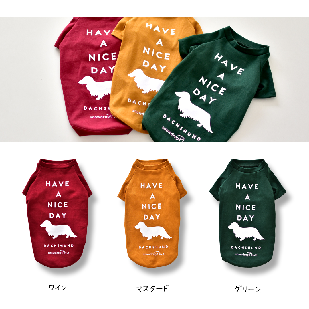 ダックス HAVE A NICE DAY フレンチ袖Tシャツ ロゴ ダックス柄
