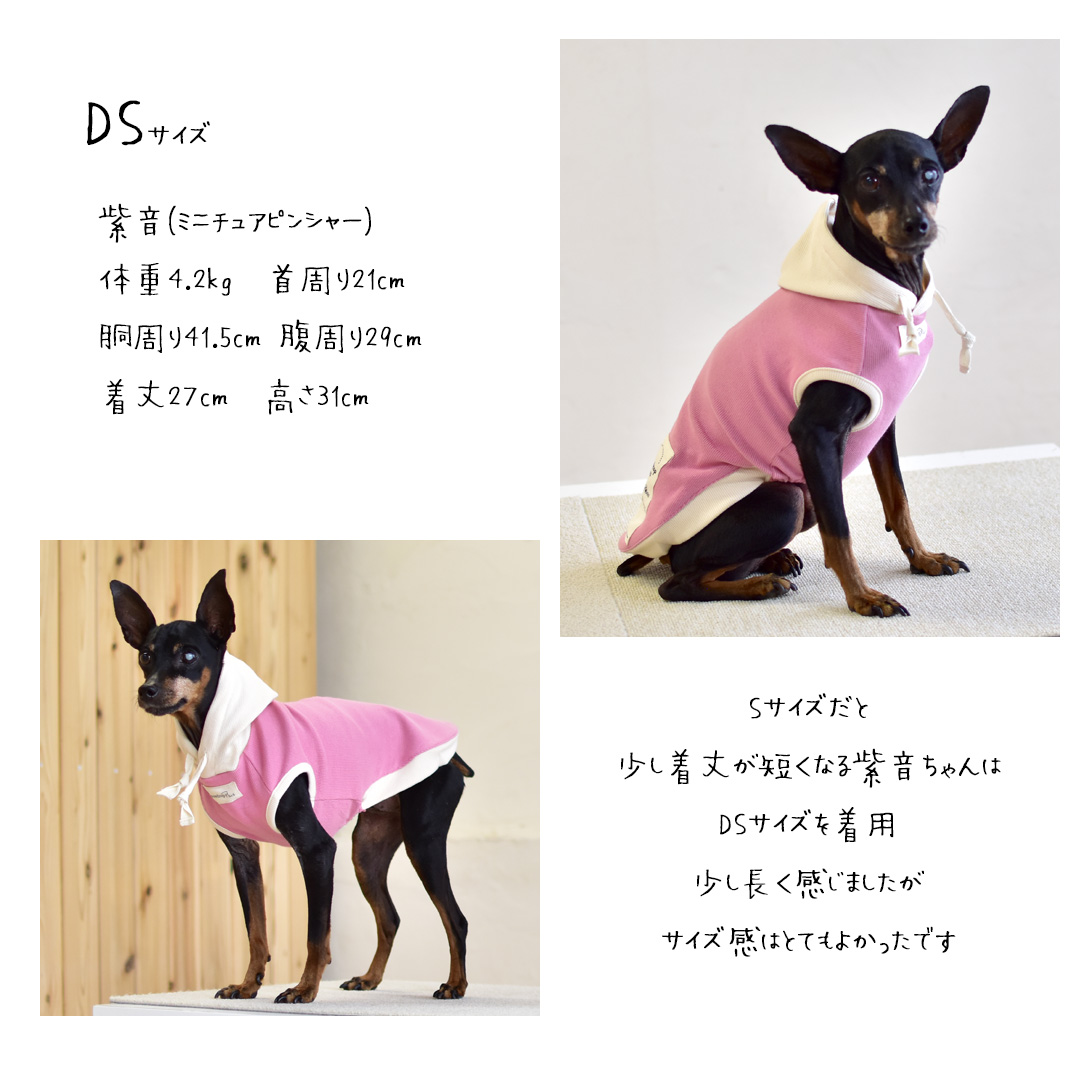 (在庫処分セールの為返品交換不可)リブフード付き　タンクトップ　伸縮 タンク 名入れ 刺繍　フード　2カラー　フード付き　犬　犬服　ペットゆうパケット対応 | ブランド登録なし | 09