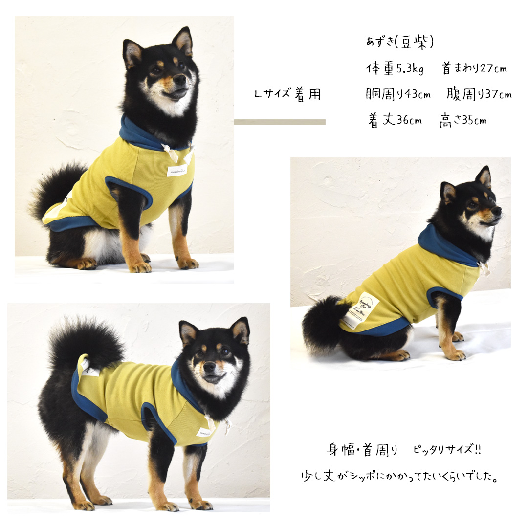 (在庫処分セールの為返品交換不可)リブフード付き　タンクトップ　伸縮 タンク 名入れ 刺繍　フード　2カラー　フード付き　犬　犬服　ペットゆうパケット対応 | ブランド登録なし | 13