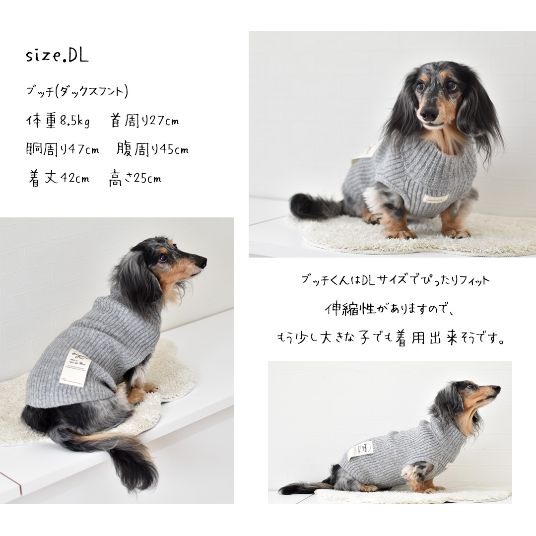 タートルニット リブニット 名入れ 刺繍 ニット snowdrop 犬 服