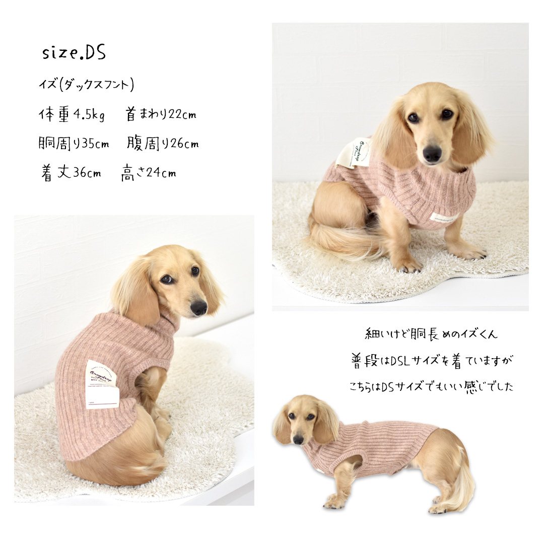 タートルニット リブニット 名入れ 刺繍 ニット snowdrop 犬 服