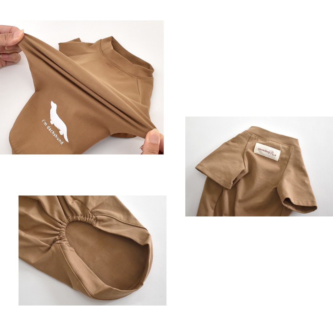 お揃い シンプルダックスフレンチTシャツ ダックス 名入れ 刺繍 犬 服 着せやすい のびのび 犬  snowdrop ゆうパケット対応 | ブランド登録なし | 18