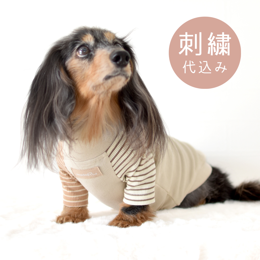 ダックスサイズ new 両袖ボーダーTシャツ 犬服 snowdrop 着せやすい