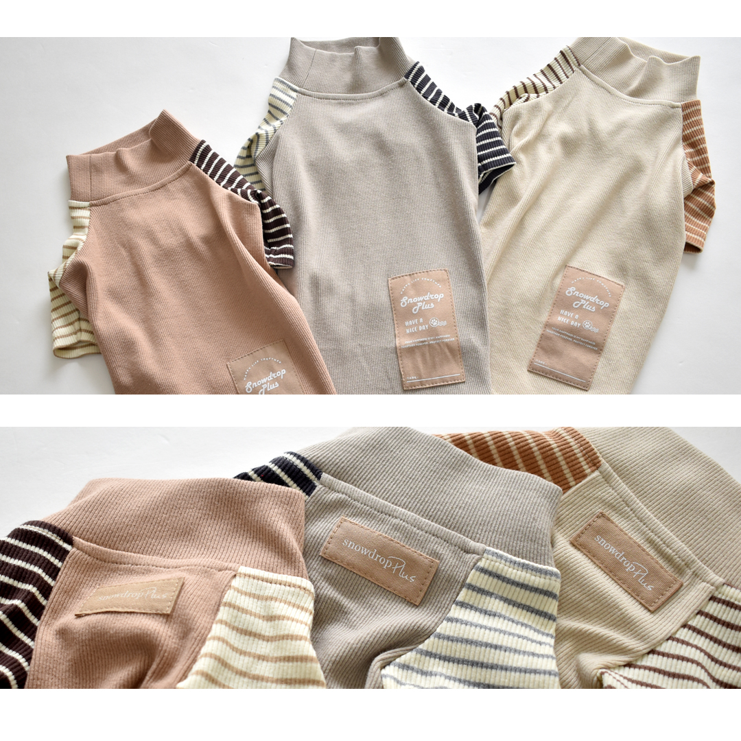 ダックスサイズ new 両袖ボーダーTシャツ 犬服 snowdrop 着せやすい