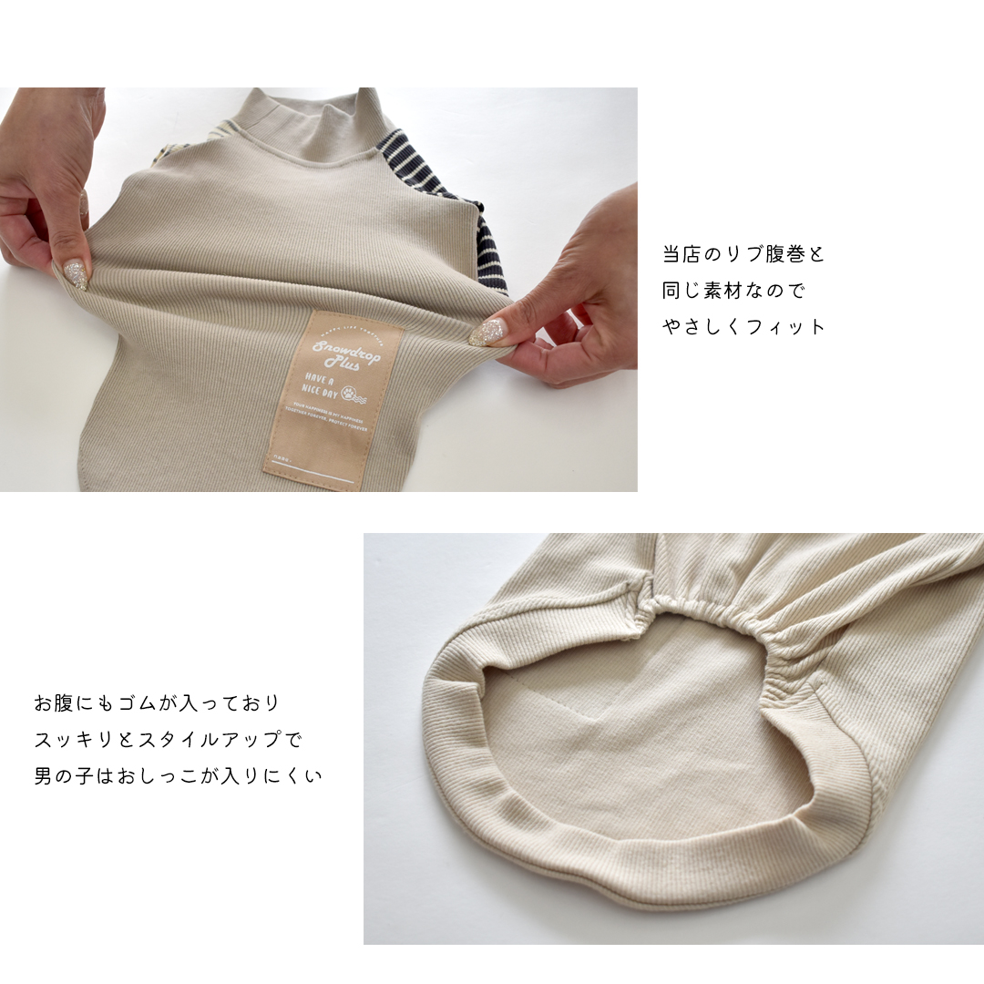 ダックスサイズ new 両袖ボーダーTシャツ 犬服 snowdrop 着せやすい