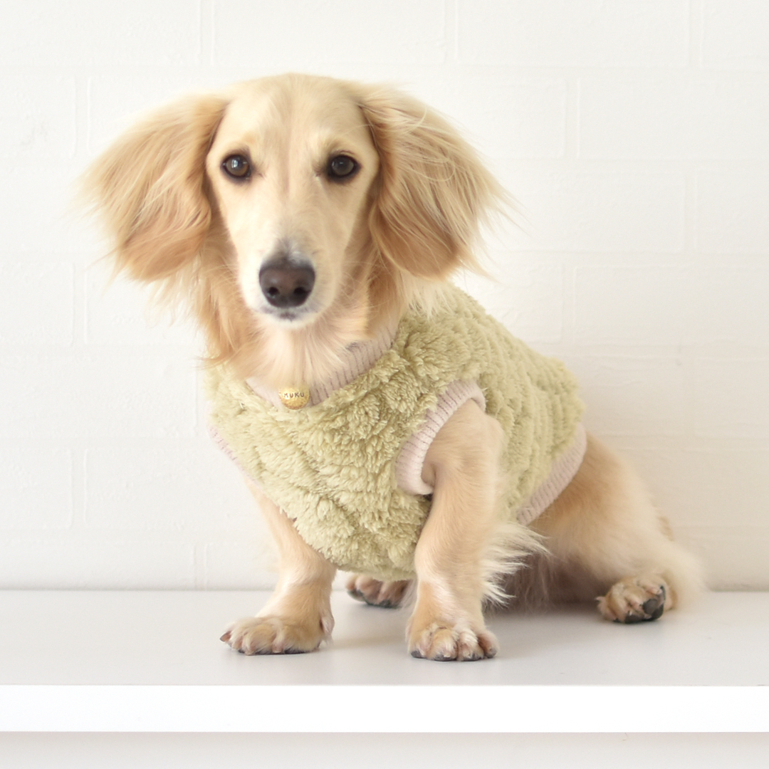 ボアベスト ぬくぬく ダックスサイズ ドッグウェア 小型犬 暖かい 軽量